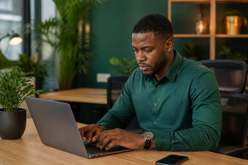 Développeur africain travaillant sur une application chez AET Technology