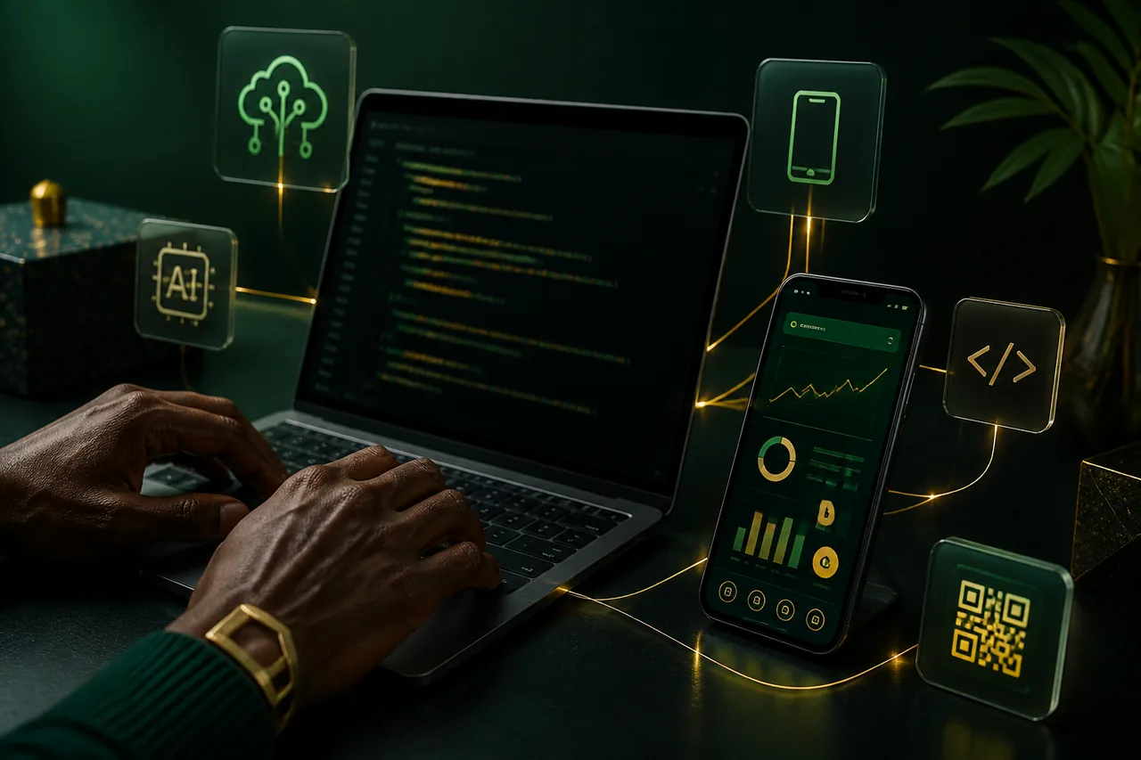 Environnement technologique africain moderne — code, applications et solutions digitales AET