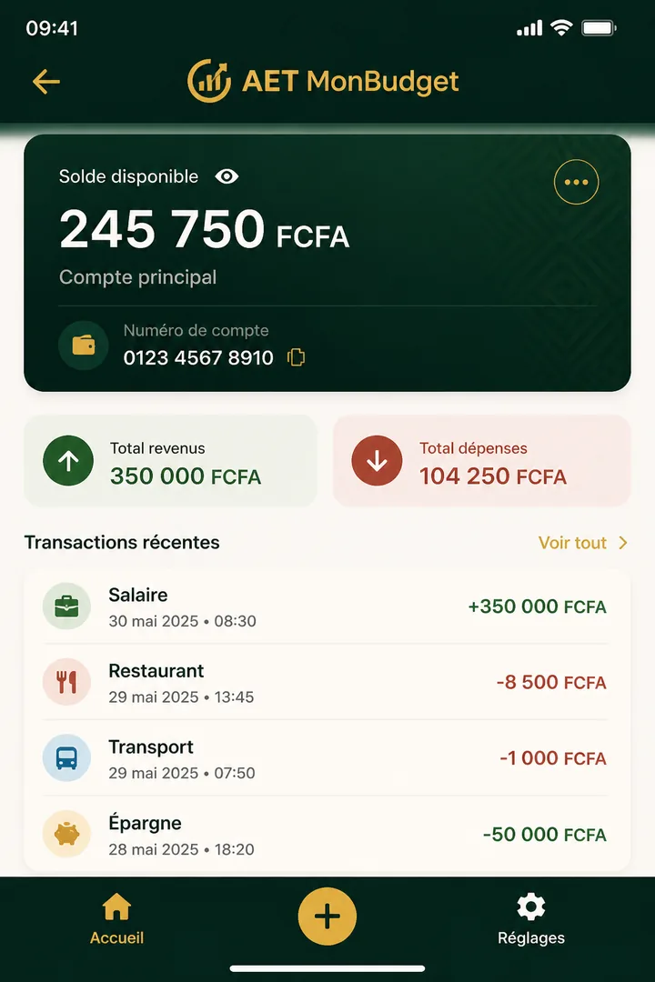 AET MonBudget — application de gestion de budget personnel